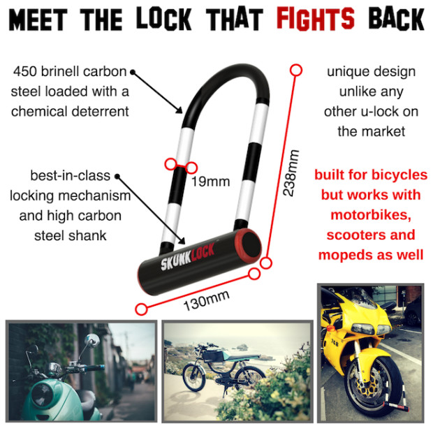 會放屁的鎖SKUNKLOCK-傳統U字鎖結合臭鼬防衛機制概念